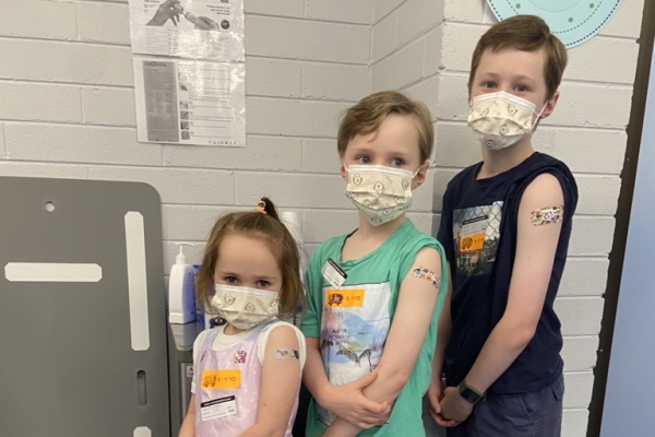 Three children have had their vaccinations